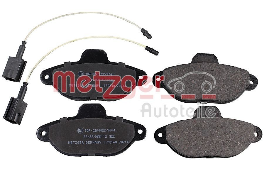 Original METZGER 21436 Brake pad kit 1170140 for FIAT 500