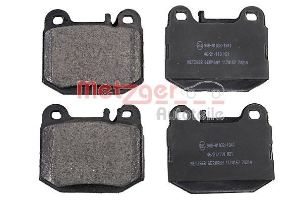 METZGER 1170157 Brake pad set Rear Axle, excl. wear warning contact, with anti-squeak plate