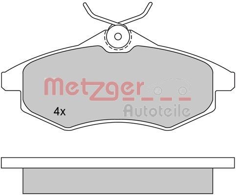 METZGER 1170163 Brake pad set Front Axle, excl. wear warning contact, with brake caliper screws, with anti-squeak plate