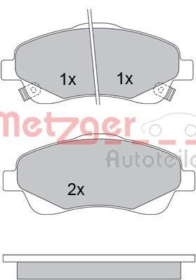 METZGER 1170172 Brake pad set Front Axle, with acoustic wear warning, with anti-squeak plate