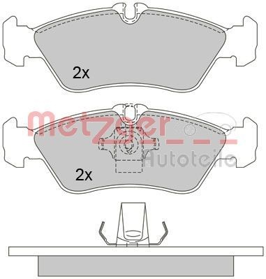 METZGER 1170179 Brake pad set Rear Axle, excl. wear warning contact, with anti-squeak plate