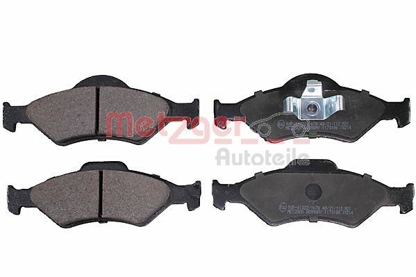 METZGER 1170188 Brake pad set Front Axle, excl. wear warning contact, with anti-squeak plate