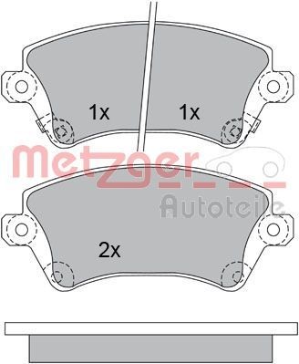 METZGER 1170219 Brake pad set Front Axle, with acoustic wear warning, with anti-squeak plate
