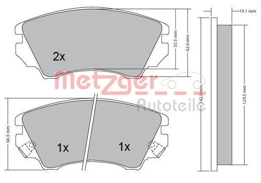 METZGER Bremsbelagsatz Saab 1170221 in Original Qualität
