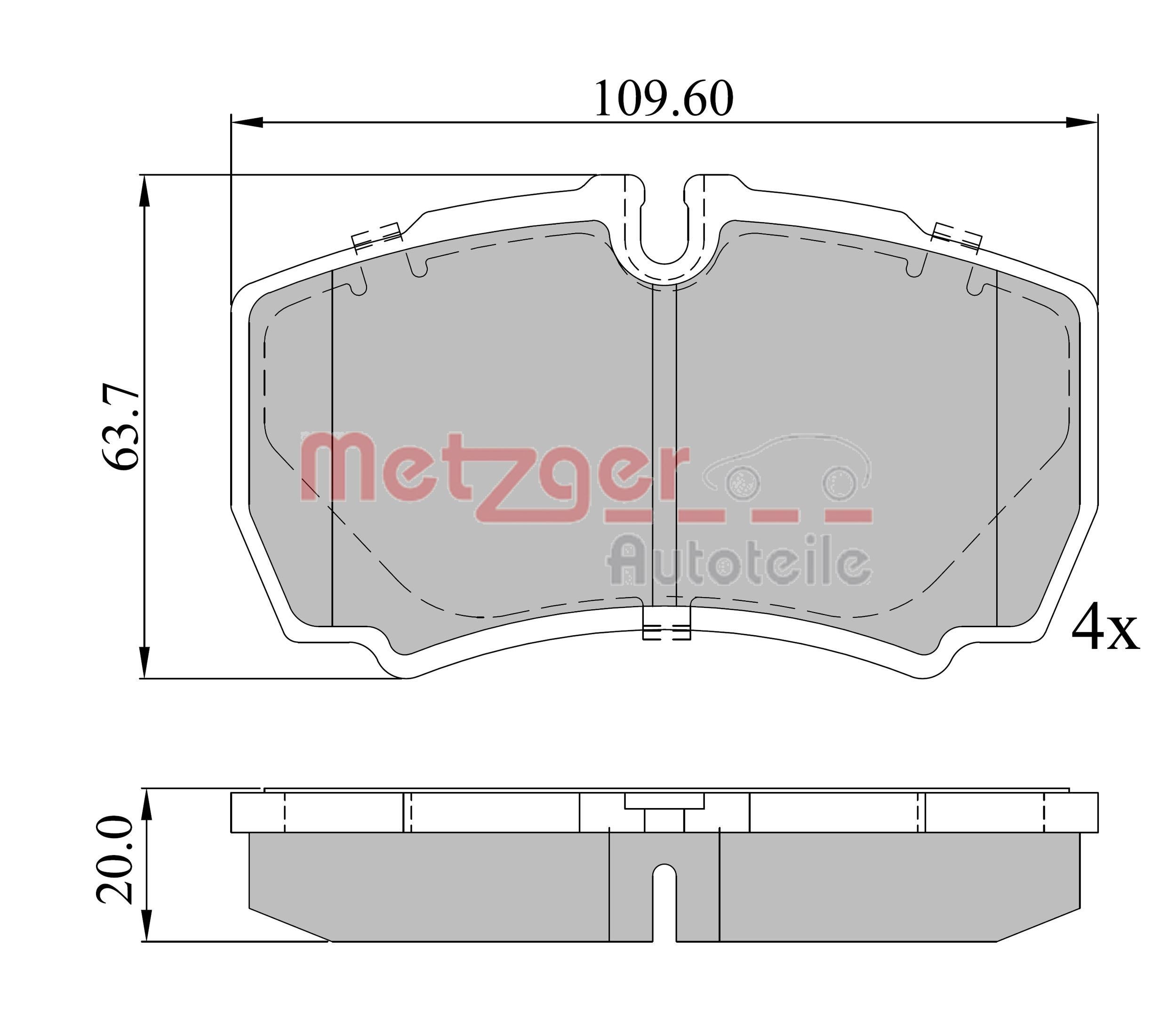 METZGER 1170226 Brake pad set IVECO experience and price