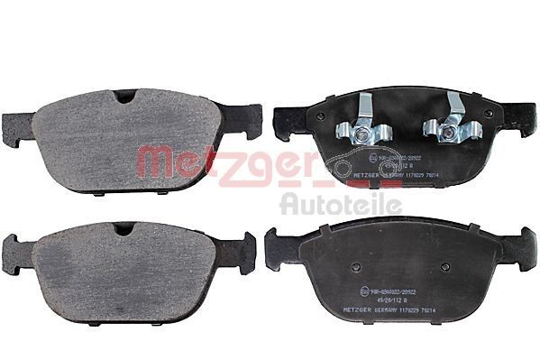 24399 METZGER Front Axle, excl. wear warning contact, with anti-squeak plate Height: 76,2mm, Width 1: 193,2mm, Width 2 [mm]: 194,4mm, Thickness: 19,7mm Brake pads 1170229 buy