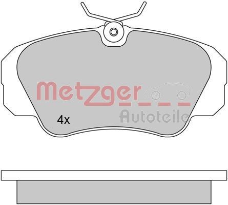 METZGER 1170245 Brake pad set Front Axle, excl. wear warning contact, with brake caliper screws