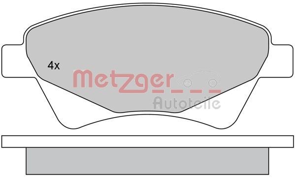 METZGER 1170255 Brake pad set Front Axle, excl. wear warning contact, with brake caliper screws, with anti-squeak plate