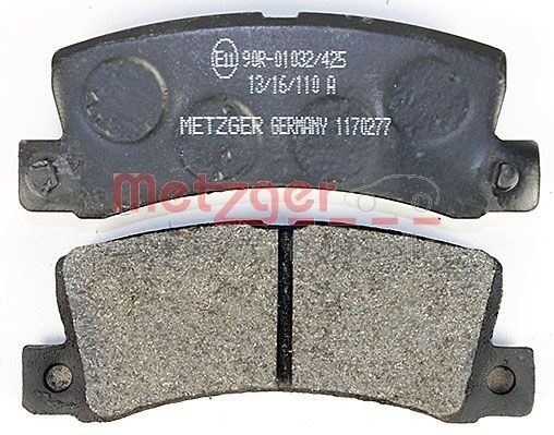 METZGER 21834 Disc pads Rear Axle, with acoustic wear warning, with anti-squeak plate
