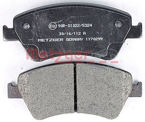 METZGER 24591 Disc pads Front Axle, with acoustic wear warning, with anti-squeak plate