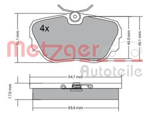 Great value for money - METZGER Brake pad set 1170316