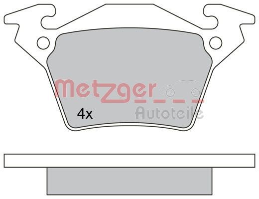 METZGER 1170331 Brake pad set Rear Axle, excl. wear warning contact, with anti-squeak plate