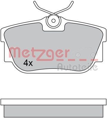 METZGER 1170332 Brake pad set Rear Axle, excl. wear warning contact, with brake caliper screws, with anti-squeak plate
