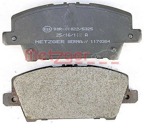 METZGER 24087 Disc pads Front Axle, with acoustic wear warning, with brake caliper screws, with anti-squeak plate