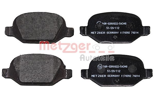 Original 1170392 METZGER Disc brake pads FIAT