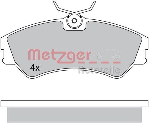 METZGER 1170397 Brake pad set Front Axle, excl. wear warning contact, with brake caliper screws