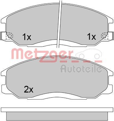 23569 METZGER Front Axle, with acoustic wear warning Height: 58,2mm, Width: 149mm, Thickness: 17mm Brake pads 1170402 buy