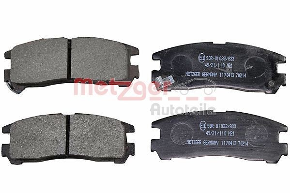21706 METZGER Rear Axle, with acoustic wear warning, with anti-squeak plate Height: 40,8mm, Width: 107,4mm, Thickness: 15,5mm Brake pads 1170413 buy