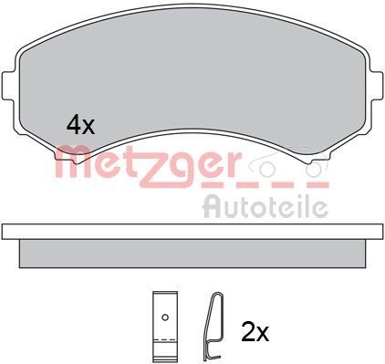 METZGER 1170450 Brake pad set Front Axle, with acoustic wear warning