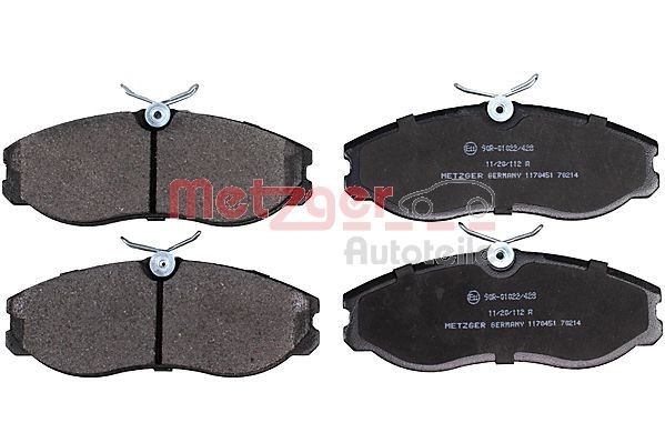 METZGER 1170451 Brake pad set Front Axle, excl. wear warning contact, with brake caliper screws, with anti-squeak plate