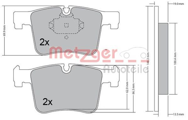 BMW X1 Disk brake pads 8031815 METZGER 1170469 online buy