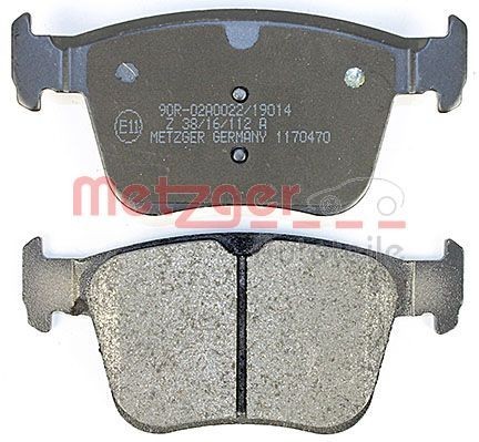 METZGER 1170470 Disc pads Rear Axle, excl. wear warning contact, with anti-squeak plate
