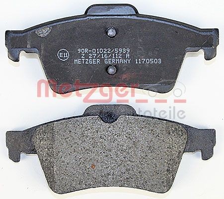 METZGER 1170503 Disc pads Rear Axle, excl. wear warning contact, with anti-squeak plate