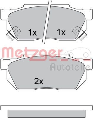 20959 METZGER Front Axle, with acoustic wear warning Height: 45mm, Width: 116mm, Thickness: 15mm Brake pads 1170527 buy