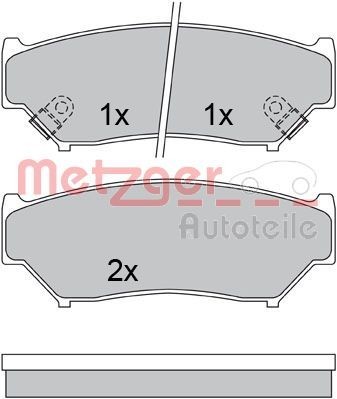 21907 METZGER Front Axle, with acoustic wear warning Height: 45,2mm, Width: 116,5mm, Thickness: 15mm Brake pads 1170528 buy