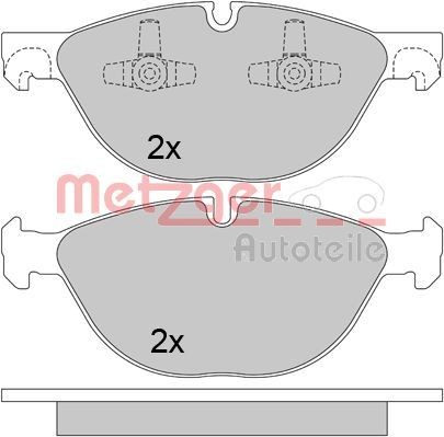 METZGER 1170592 Brake pad set Front Axle, excl. wear warning contact, with anti-squeak plate