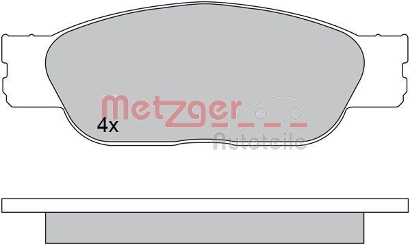 METZGER 1170610 Brake pad set Front Axle, excl. wear warning contact, with brake caliper screws, with anti-squeak plate, with accessories