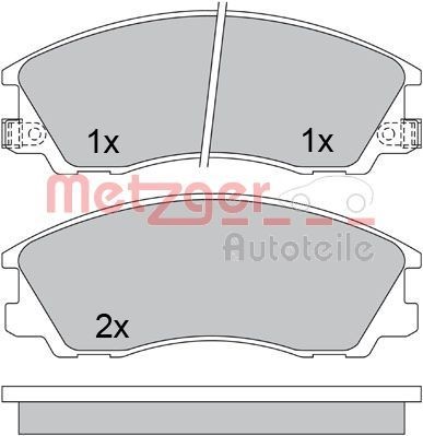 METZGER 1170611 Brake pad set Front Axle, with acoustic wear warning, with anti-squeak plate