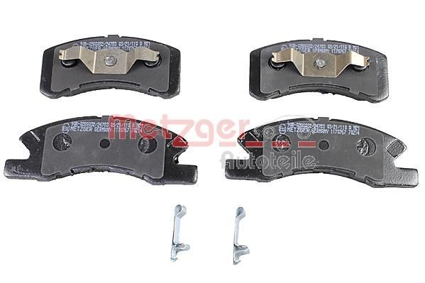 METZGER 1170767 Brake pad set Front Axle, with accessories
