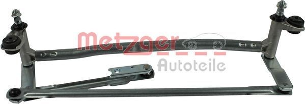 2190230 METZGER Windscreen wiper linkage SKODA for left-hand drive vehicles, Front, without electric motor