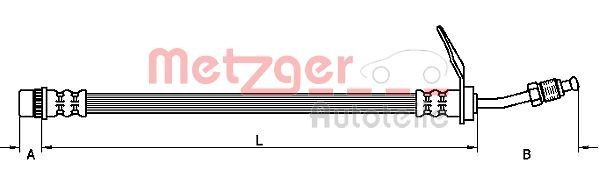 METZGER 476 mm Length: 476mm, Thread Size 2: M10×1 DF, Internal Thread 1: M10×1 SFmm Brake line 4110211 buy