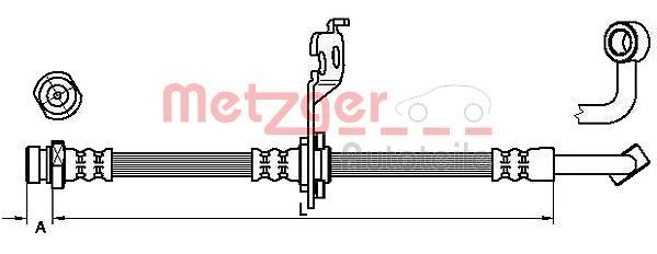 Original 4110452 METZGER Flexible brake hose KIA