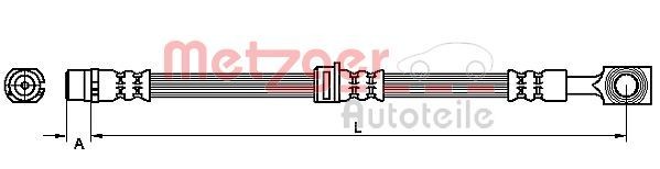 Opel ZAFIRA Flexible brake pipe 8032600 METZGER 4110524 online buy