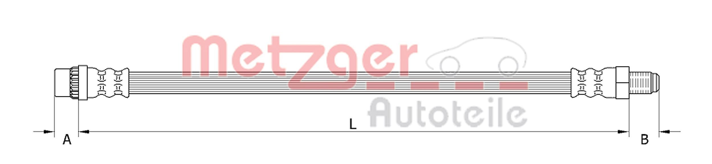 METZGER 620 mm Length: 620mm, Thread Size 2: M10×1 SF, Internal Thread 1: M10×1 SFmm Brake line 4110934 buy