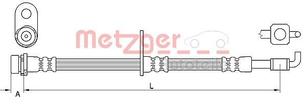 METZGER Front Axle Left, 401 mm Length: 401mm, Internal Thread 1: M10 x 1mm Brake line 4111331 buy