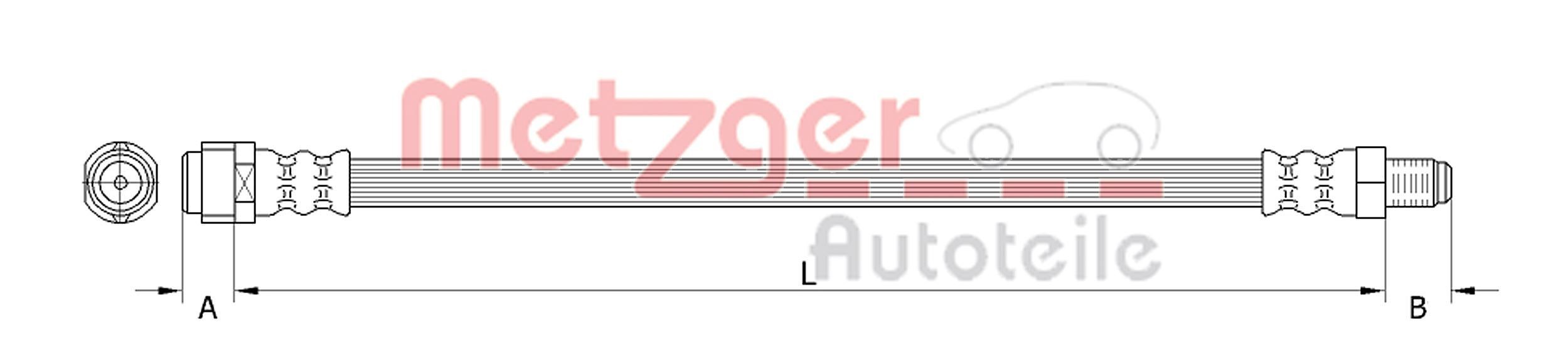 METZGER Brake hose 4111367 Mercedes-Benz B-Class 2014