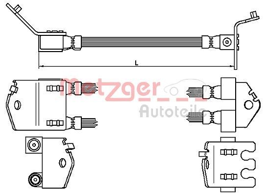 Ford TOURNEO CONNECT Brake hose METZGER 4112539 cheap