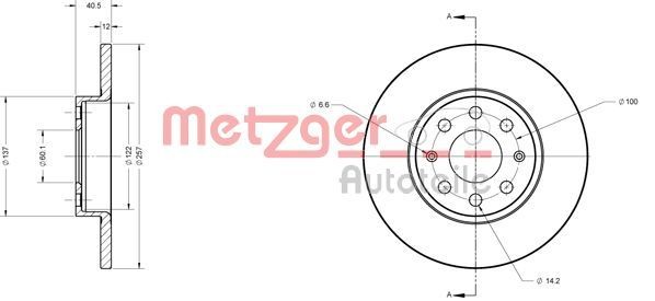 METZGER 6110246 Brake disc 5 183 023 6