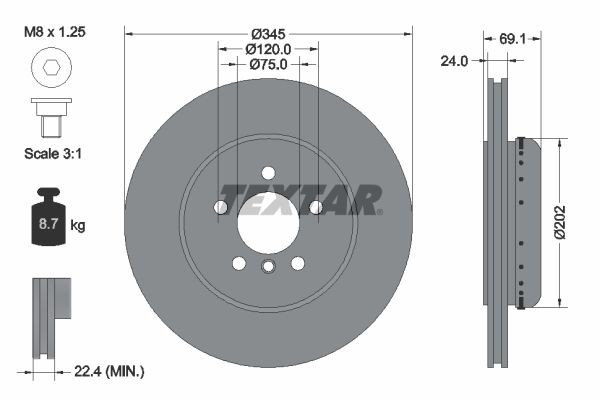 Original TEXTAR 98200 2539 0 1 PRO+ Brake disc kit 92253925 for BMW 5 Series