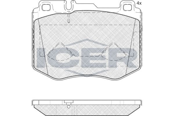 Original 182195 ICER Brake pad set MERCEDES-BENZ
