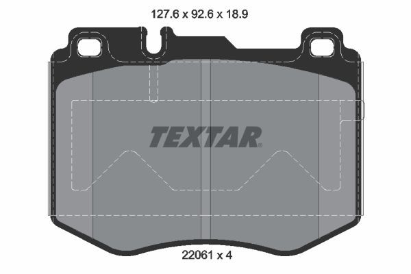 TEXTAR 2206101 Brake pad set prepared for wear indicator