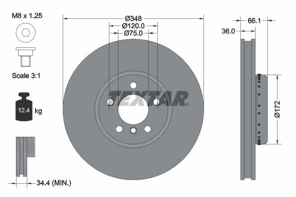 Original TEXTAR 98200 2538 0 1 PRO+ Disc brake set 92253825 for BMW 5 Series