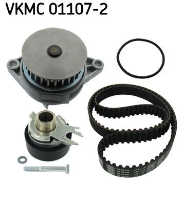 SKF VKMC 01107-2 Water pump and timing belt kit with gaskets/seals, Number of Teeth: 135, Sheet Steel