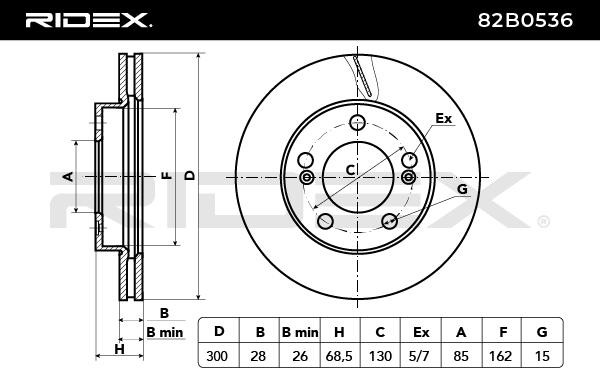 RIDEX Brake rotors 82B0536 for SSANGYONG RODIUS, STAVIC