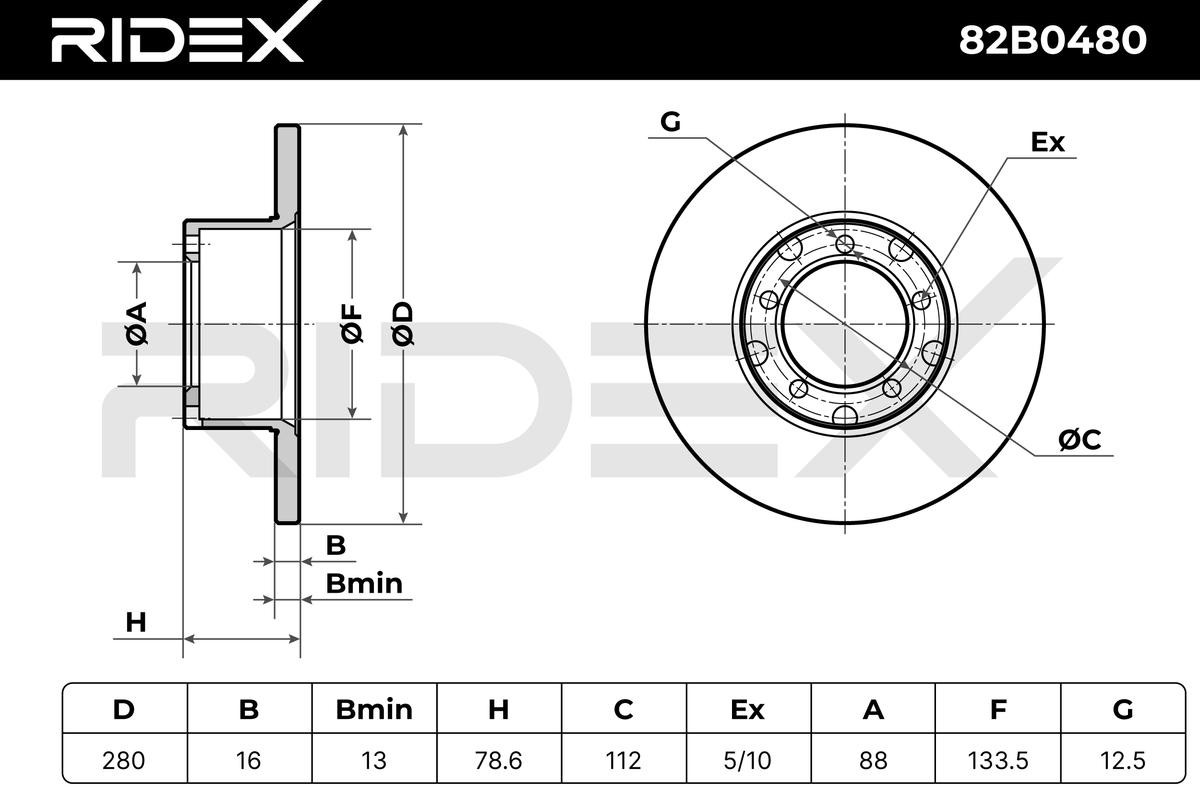 OEM-quality RIDEX 82B0480 Brake rotor