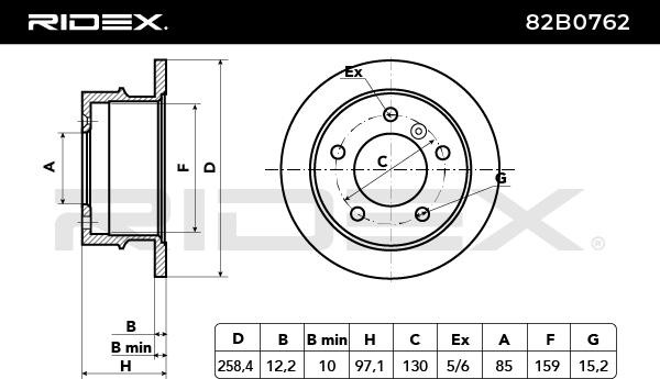 RIDEX Brake rotors 82B0762